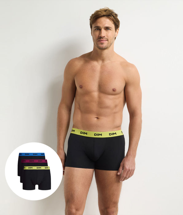 DIM Lot de 3 boxers homme flashy Mix And Colors