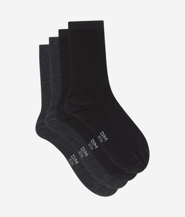 DIM Lot de 2 paires anthracites et noires Femme