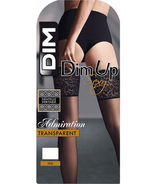 DIM Bas up noirs DIM UP SEXY 15D large jarretière dentelle