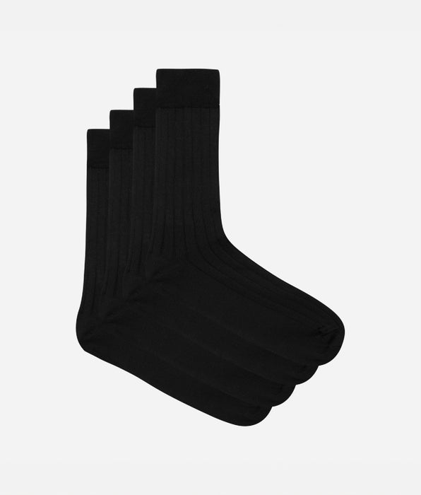 DIM Lot de 2 chaussettes noires en fil d'Ecosse Homme