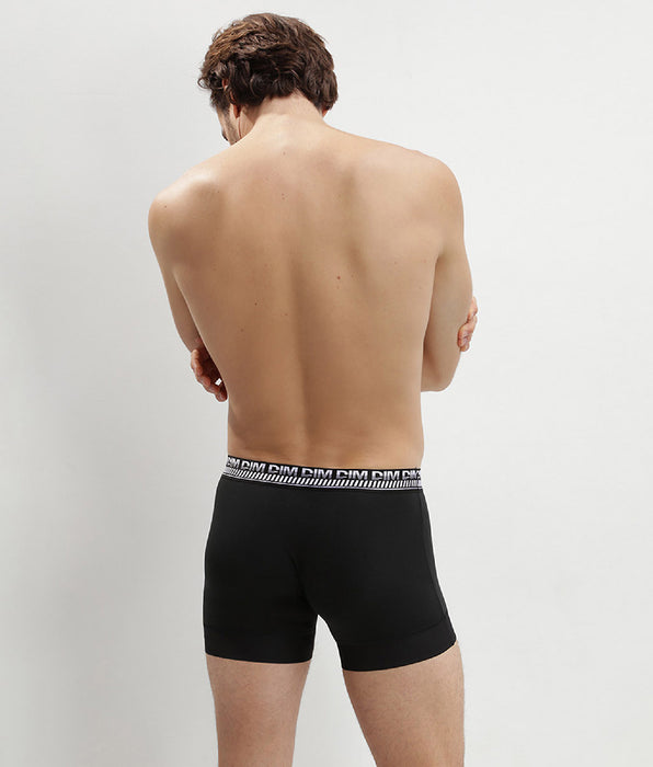 DIM Lot de 2 boxers noirs pour homme 3D Stay and Fit