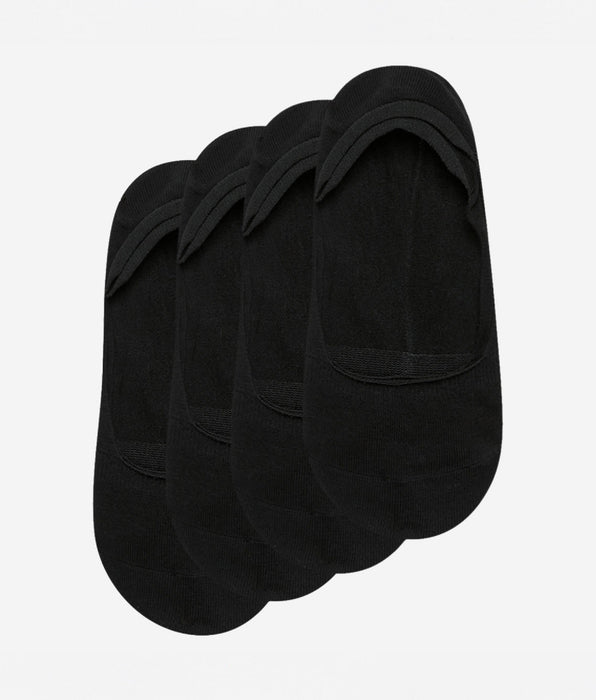 DIM Lot de 2 paires de protège-pieds noirs en coton Femme