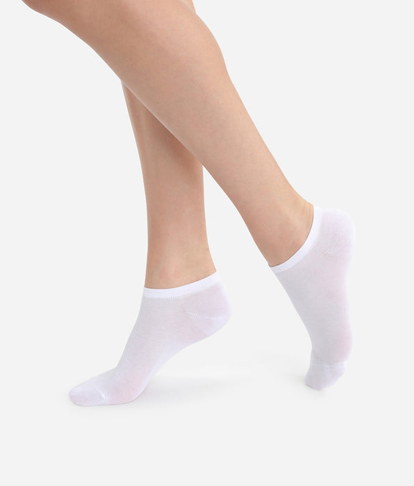 DIM Lot de 2 socquettes invisibles blanches Light Coton Femme