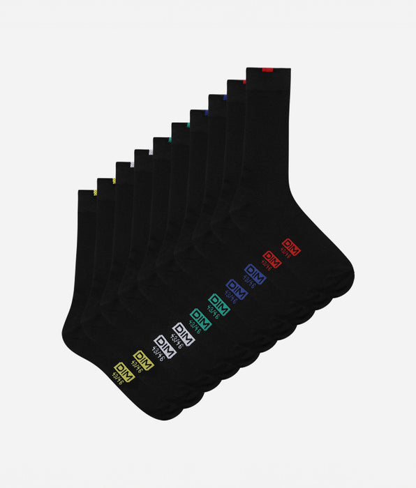 DIM Lot de 5 paires chaussettes noires EcoDIM Homme