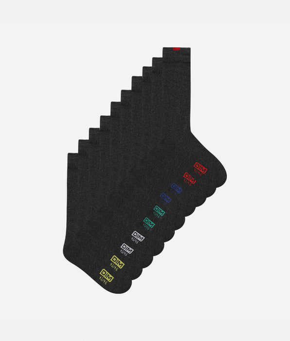 DIM Lot de 5 paires chaussettes grises EcoDIM Homme
