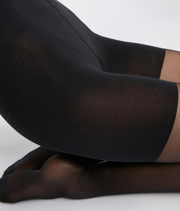 DIM Collant femme galbant en voile Lycra Noir Diam’s Contour 360