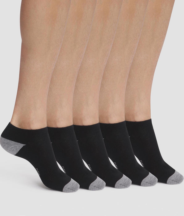 DIM Lot de 5 paires de socquettes homme en coton Noir EcoDim Sport