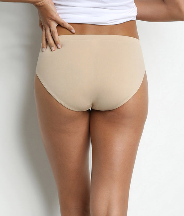 DIM Lot de 2 culottes taille haute microfibre sans coutures New Skin Les Pockets Eco