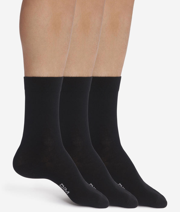DIM Lot de 3 paires de chaussettes homme Noir Dim Coton Confort