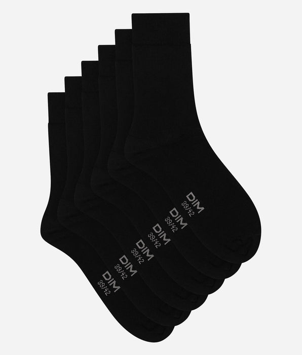 DIM Lot de 3 paires de chaussettes homme Noir Dim Coton Confort