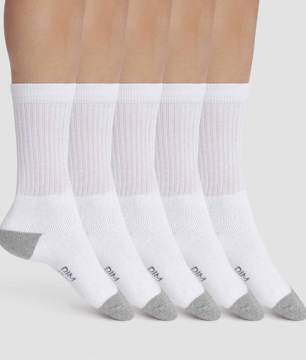 DIM Lot de 5 paires de chaussettes homme Blanc et Gris EcoDim Sport