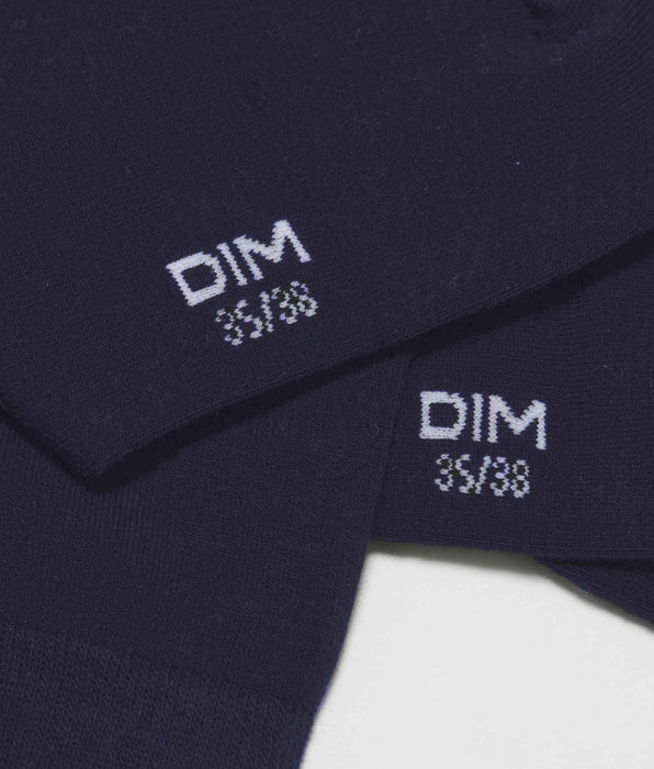 DIM Lot de 2 paires de chaussettes femme en viscose Bleu Marine Dim Bambou