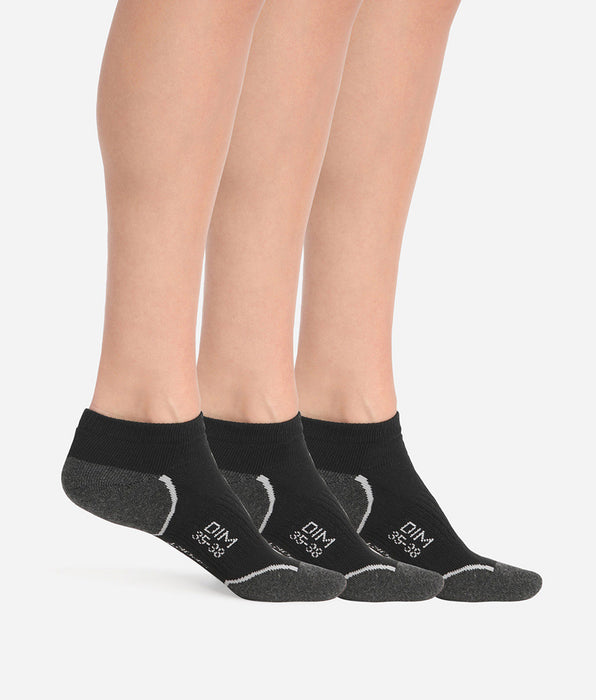 DIM Lot de 3 paires de socquettes courtes impact léger femme - Dim Sport