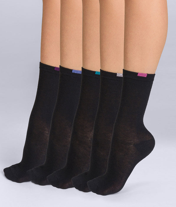 DIM Lot de 5 chaussettes noires EcoDIM Femme