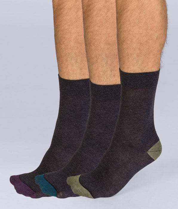 DIM Lot de 3 mi-chaussettes Mix and Match Homme Coton Style