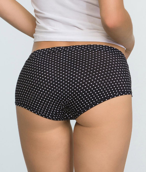 DIM Lot de 2 Shortys Femme Noir Pois et Noir pour femme Body Mouv