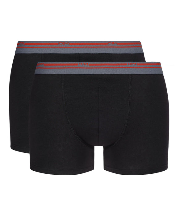 DIM Lot de 2 boxers coton stretch Noir pour homme Daily Colors