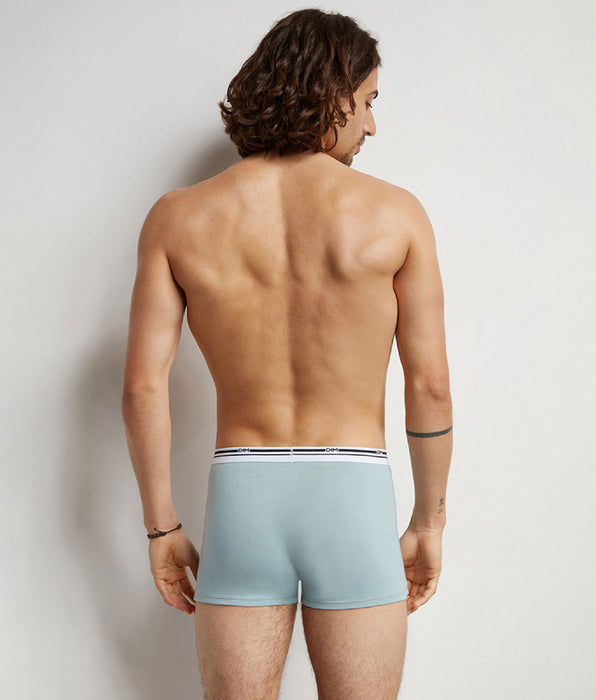 DIM Lot de 3 boxers homme coton stretch Bleu Gris Classic Colors