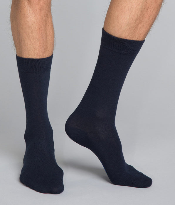 DIM Mi-chaussettes classique coton X3 bleu Homme Basic Coton