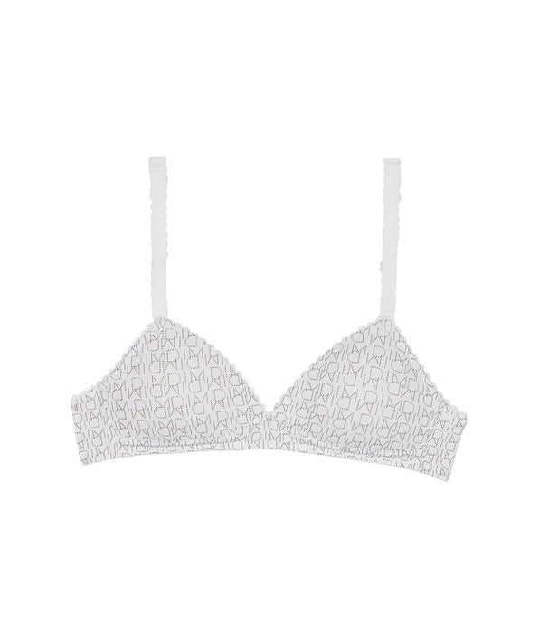 DIM Soutien-gorge triangle imprimé logo blanc DIM Touch Girl