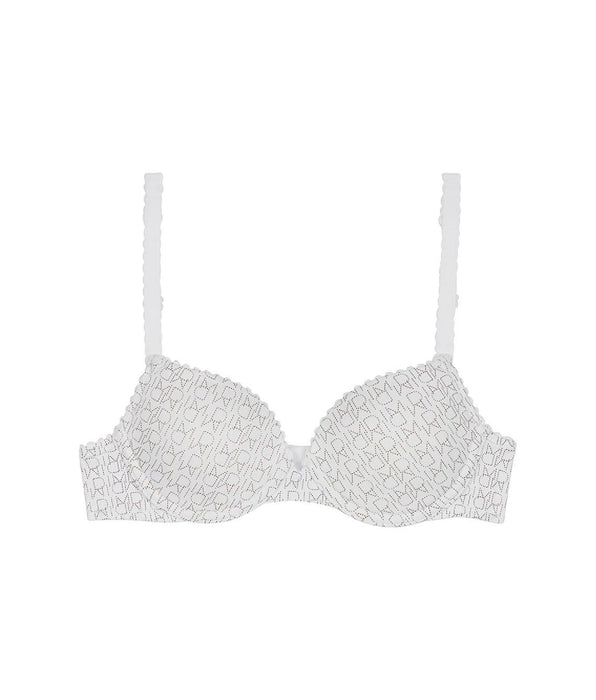 DIM Soutien-gorge fille à armatures blanc imprimé logo Dim Touch