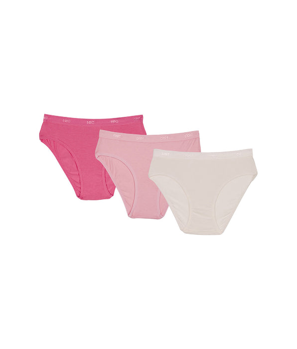 DIM Lot de 3 culottes nacre et roses Les Pockets DIM Girl