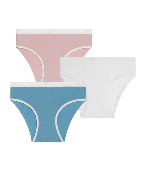 DIM Lot de 3 culottes filles perle Les Pockets Ecodim Kids