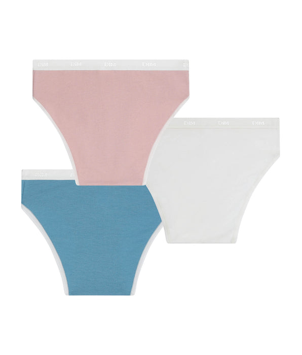 DIM Lot de 3 culottes filles perle Les Pockets Ecodim Kids