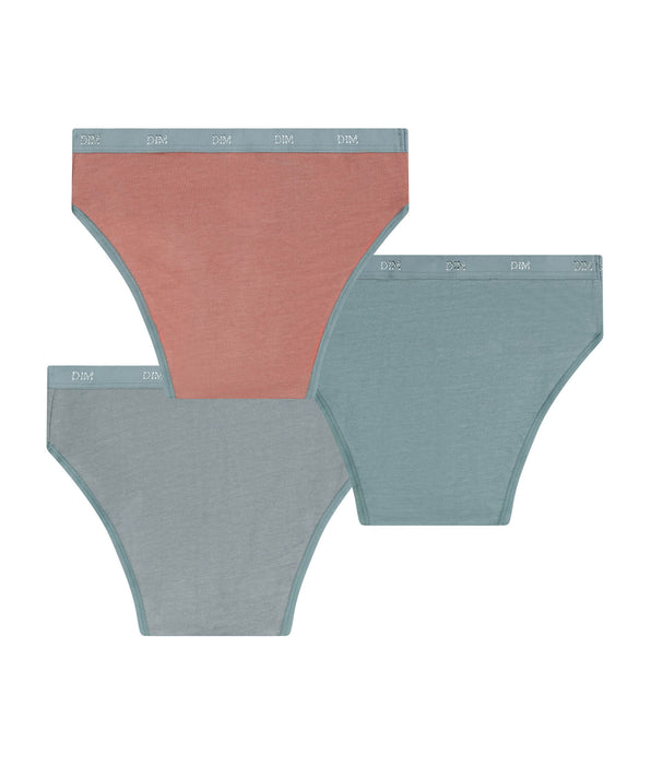DIM Lot de 3 culottes filles argile Les Pockets Ecodim Kids