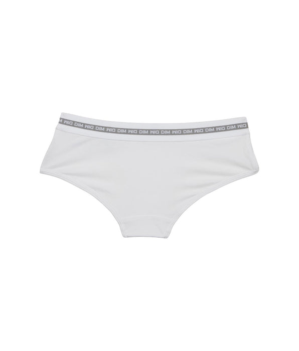 DIM Shorty fille coton stretch Blanc avec impressions argentées Dim Sport