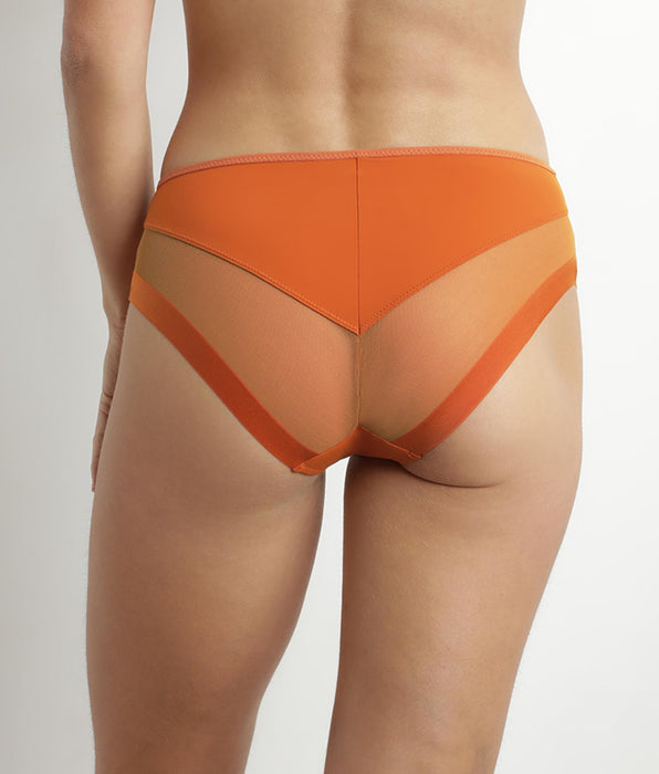 DIM Slip femme en microfibre et tulle Mandarine Dim Generous