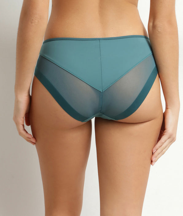DIM Culotte femme semi-transparente en microfibre verte Dim Generous