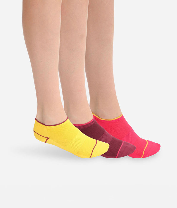 DIM Lot de 3 paires de socquettes courtes impact léger Bordeaux Dim Sport