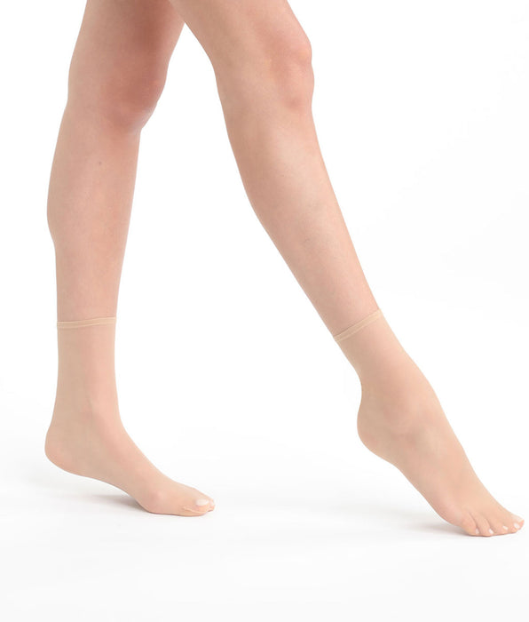 DIM Lot de 2 paires de socquettes femme Nude Ivoire Dim Sublime Voile