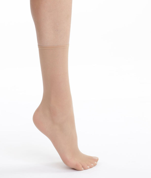 DIM Lot de 2 paires de socquettes femme Nude Ivoire Dim Sublime Voile