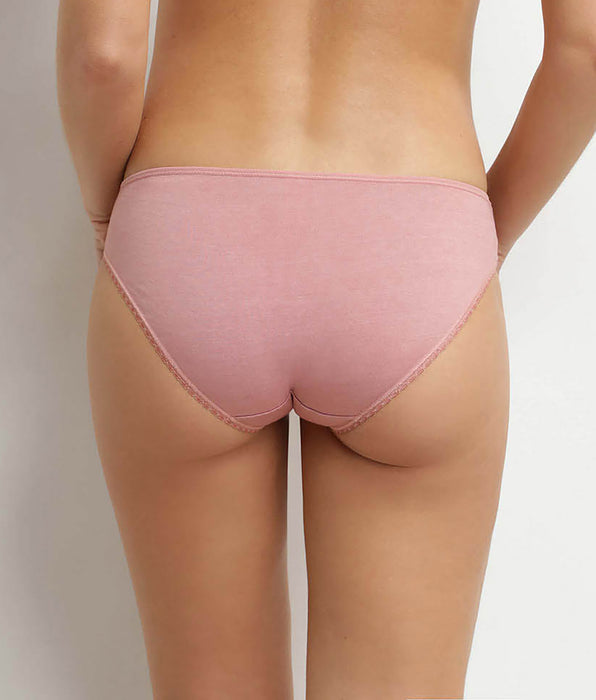 DIM Culotte femme microfibre et tulle plumetis Rose Generous Coton Bio