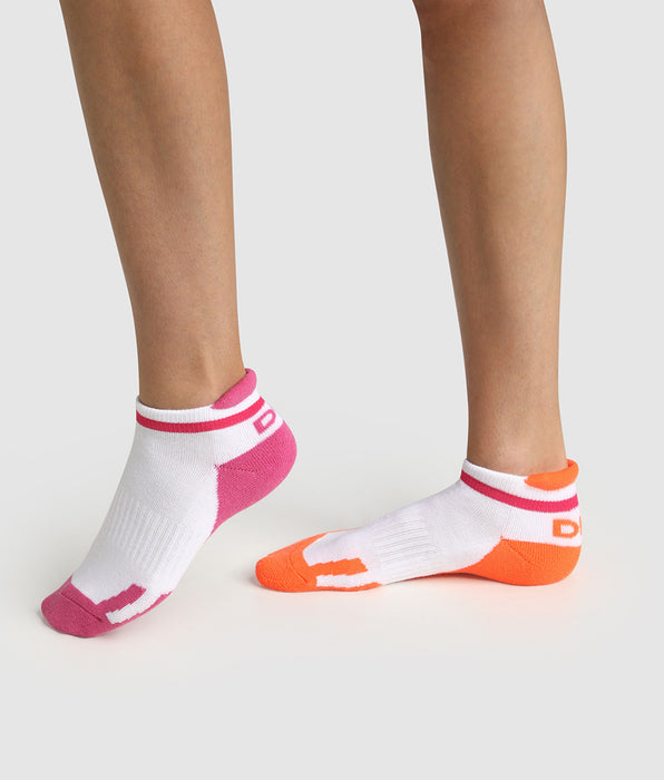 DIM Lot de 2 paires de socquettes enfant rétro Rose Corail Dim Sport