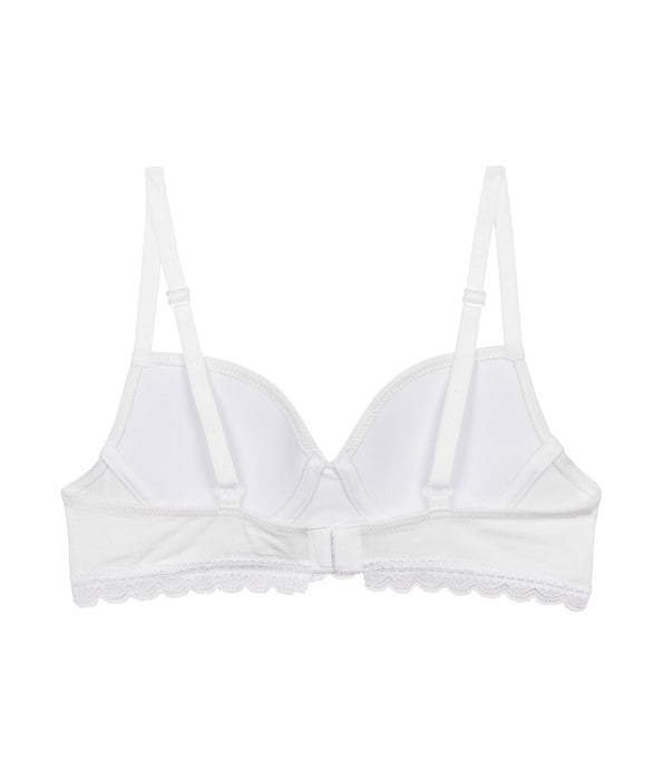 DIM Soutien-gorge fille à coques moulées en coton stretch Blanc Dim Trendy