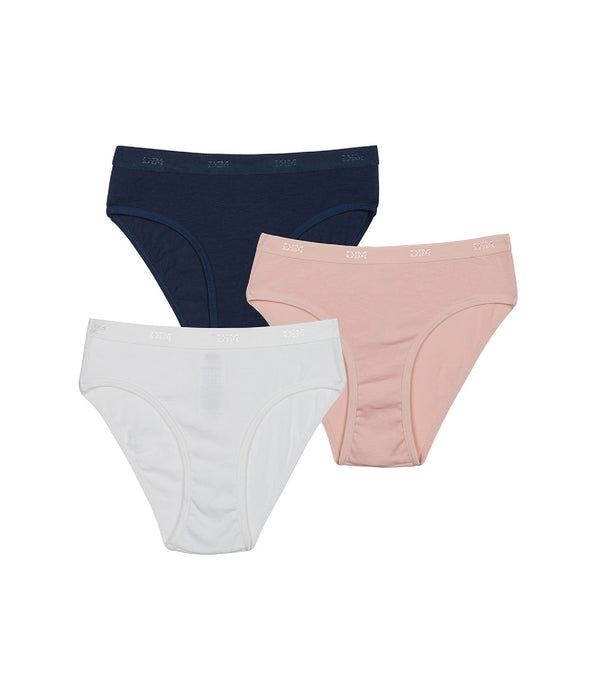 DIM Lot de 3 culottes fille en coton stretch Clochette Bleu Les Pockets