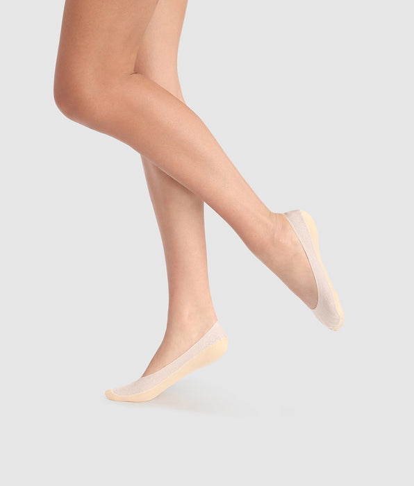DIM Protège-pieds fantaisie lurex beige InvisiFit de Dim