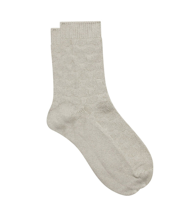 DIM Chaussette femme en bambou imprimé cercles Beige Chiné Coton Style