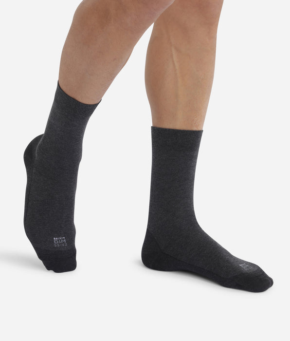 DIM Lot de 2 paires de chaussettes homme Anthracite Chiné Ultra Resist