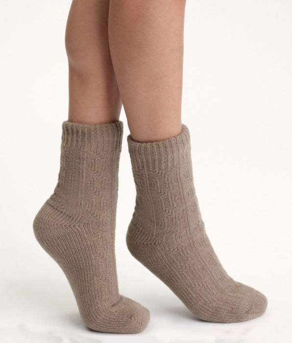 DIM Chaussette chaude femme Marron Cocoon Polaire