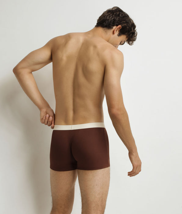 DIM Boxer homme côtelé Chocolat Dim Elegant