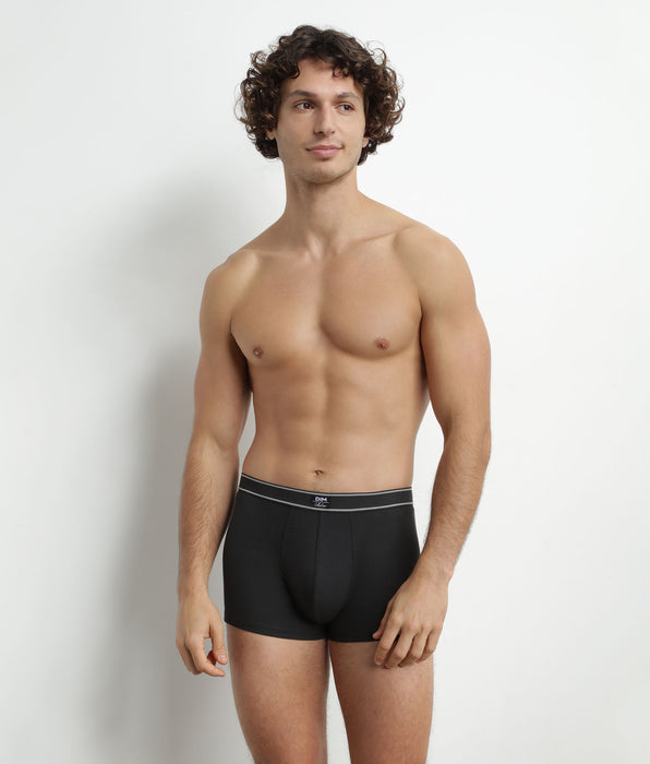 DIM Boxer homme en coton modal côtelé Noir Dim Elegant
