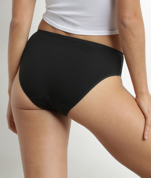 DIM Culotte absorbante lavable en coton stretch Noir Moments Oups DIM