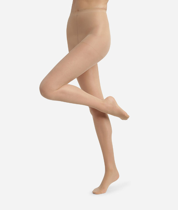 DIM Collant femme chair en voile Lycra renforcé Beige Éclat Ultra Resist