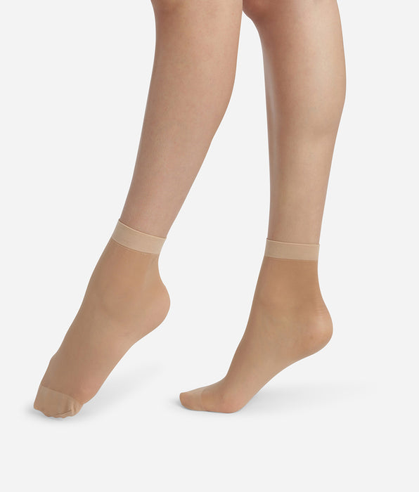 DIM Lot de 2 paires de socquettes voile renforcé Beige Éclat Ultra Resist
