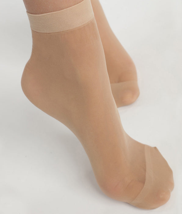 DIM Lot de 2 paires de socquettes voile renforcé Beige Éclat Ultra Resist