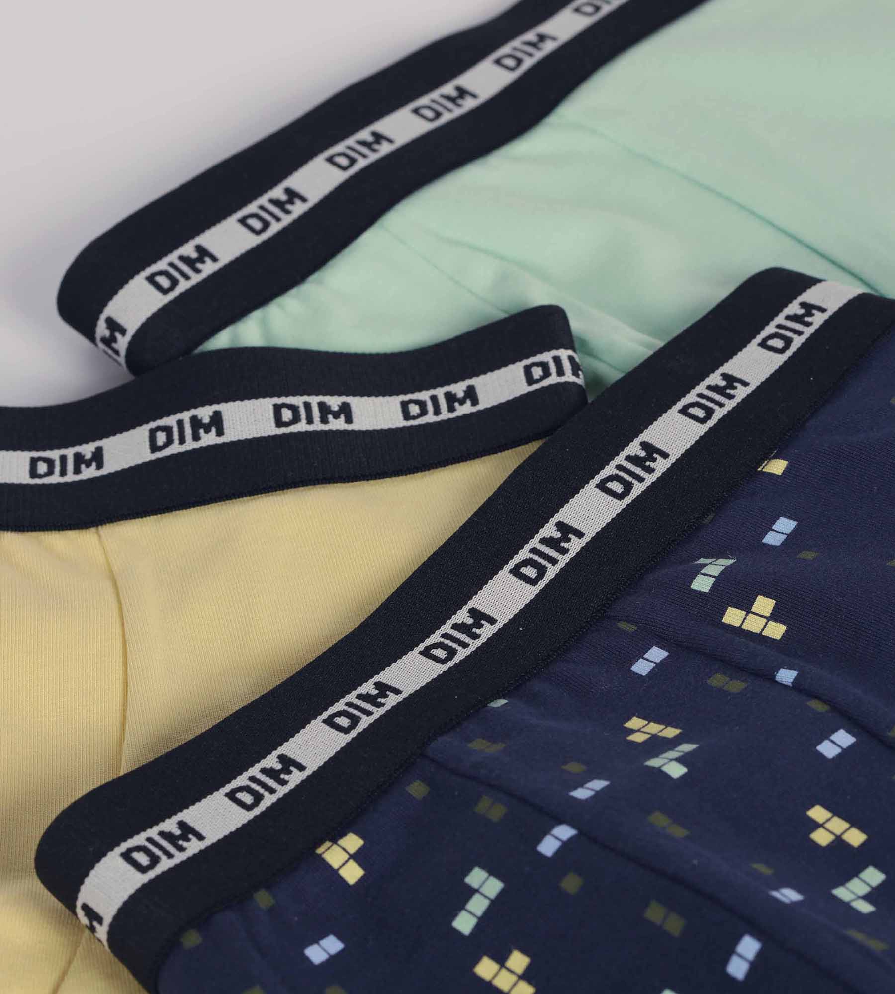 Lot De 3 Boxers Garçon Dim Fashion – Coton Stretch, Motifs Tendance, Confort Quotidien